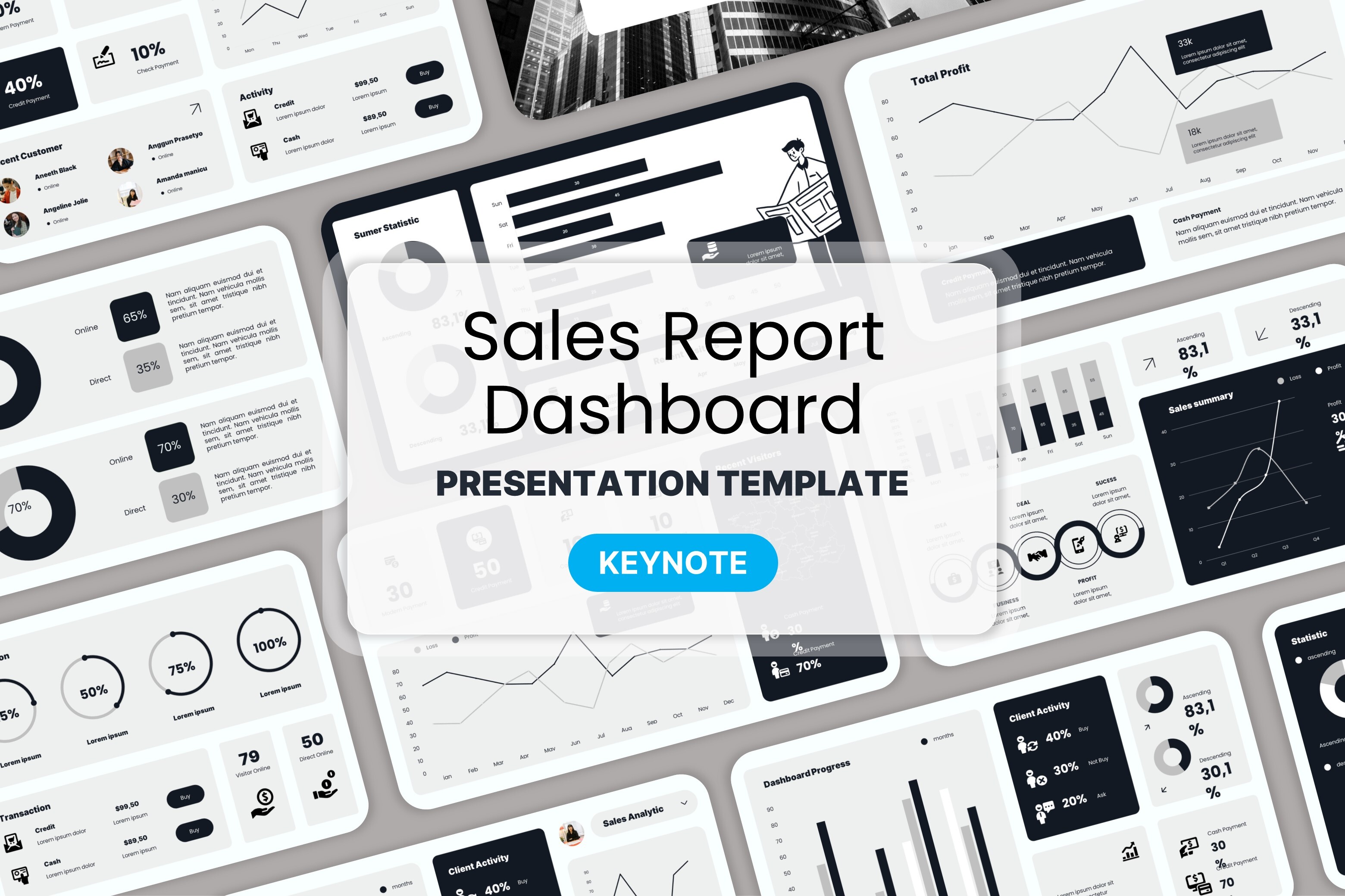 Sales Report Dashboard Keynote Template