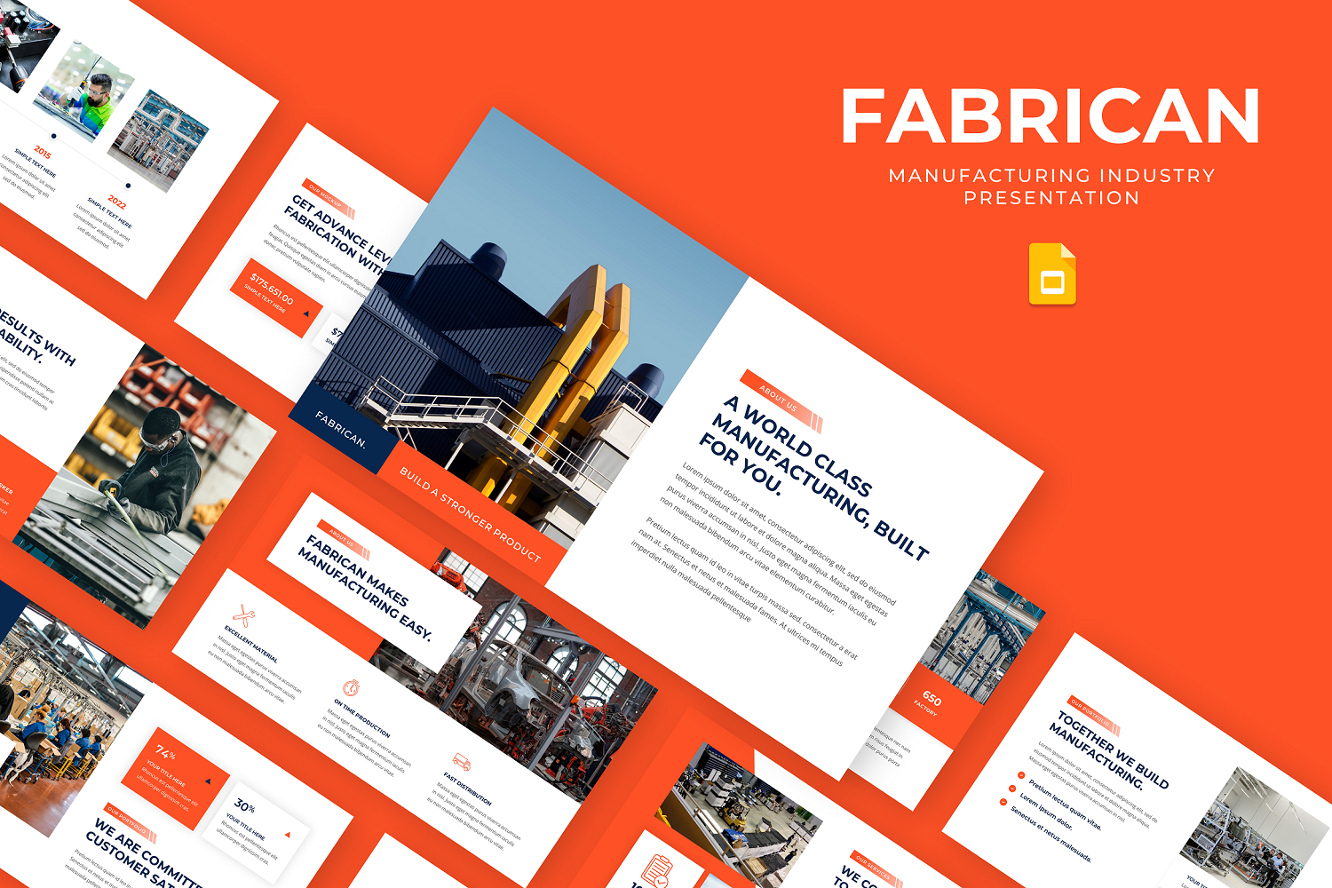 Fabrican Manufacturing Industry Google Slide Template
