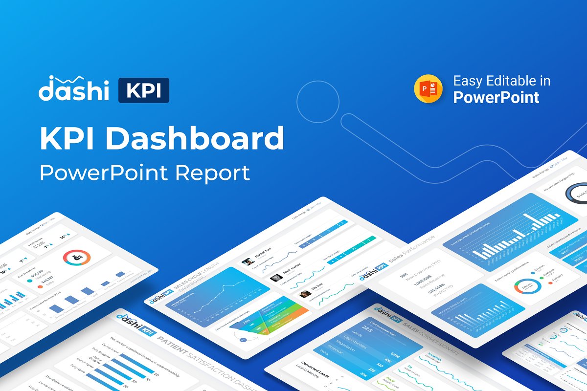 Dashi KPI Dashboard Report PowerPoint Template