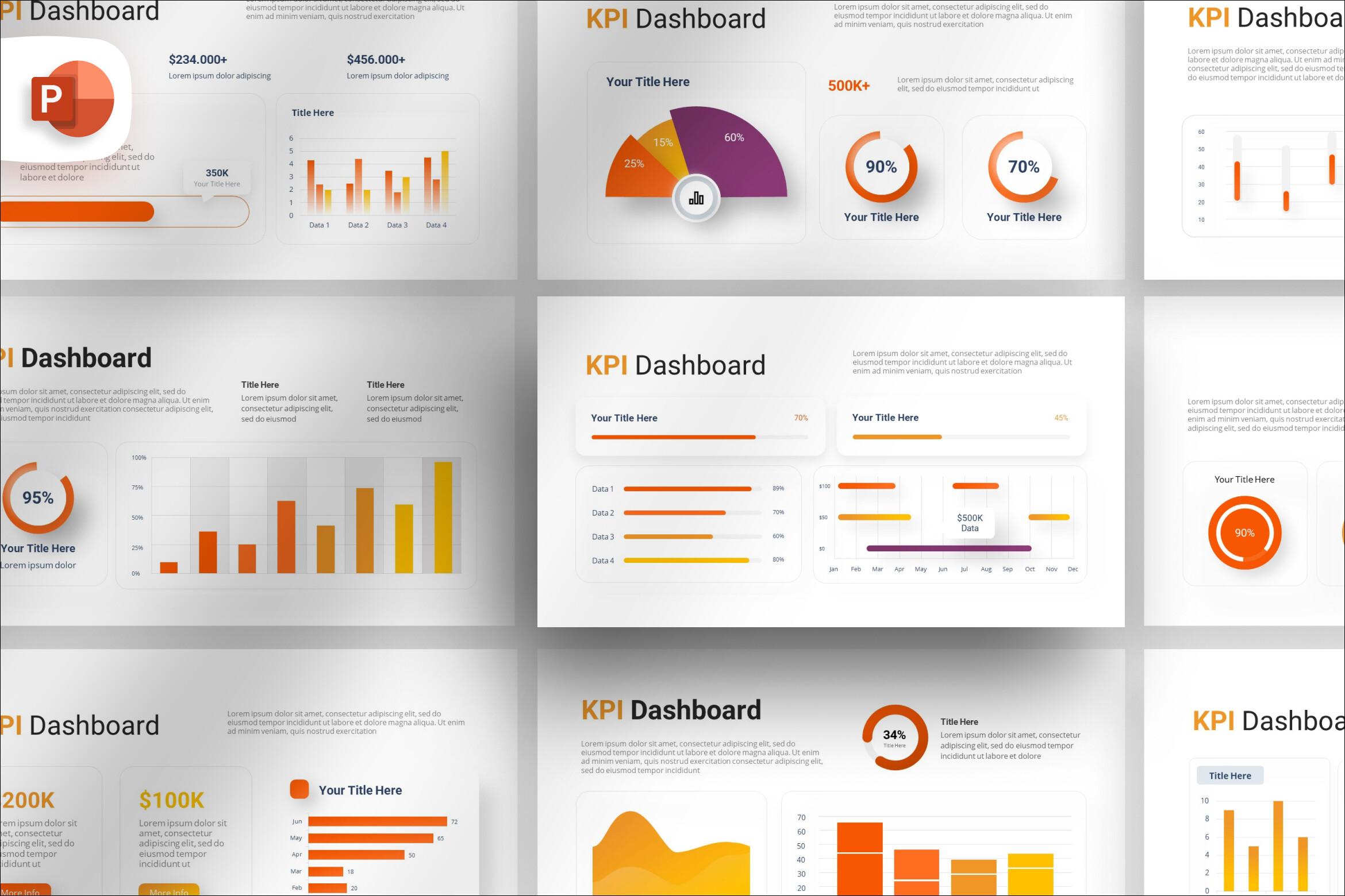 KPI Dashboard Report PowerPoint Template