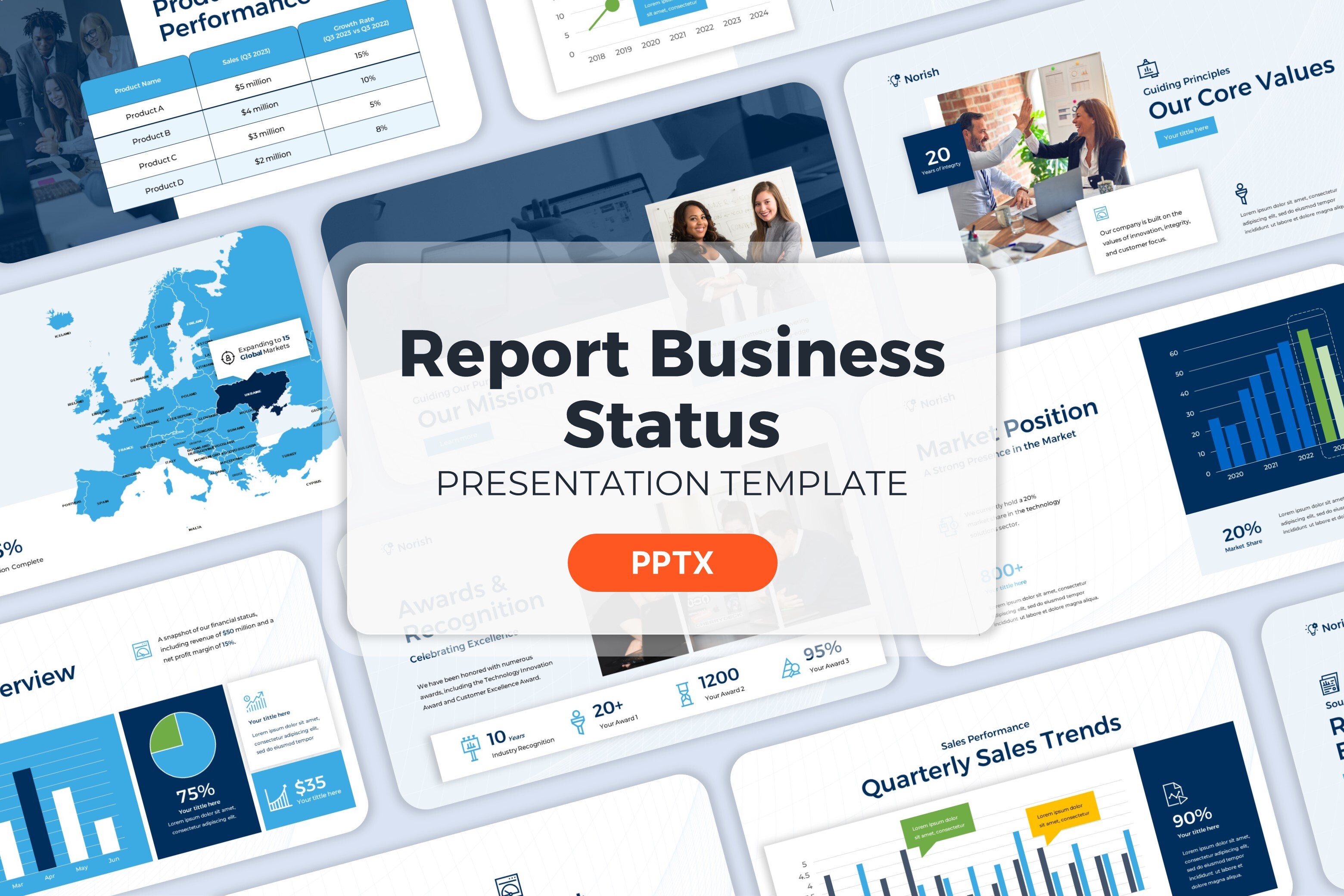 Report Business Status - PowerPoint Template
