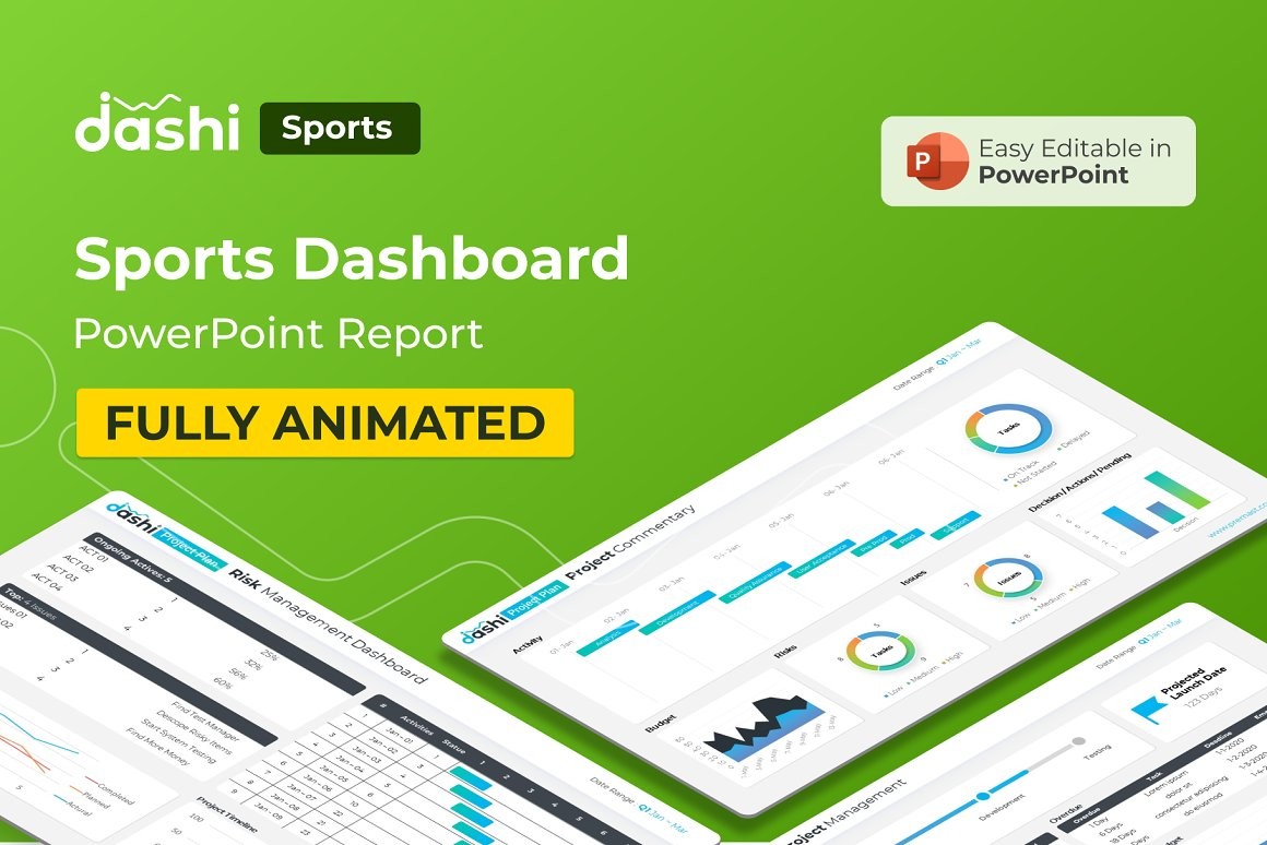 Sports Metrics Dashboard PowerPoint Template