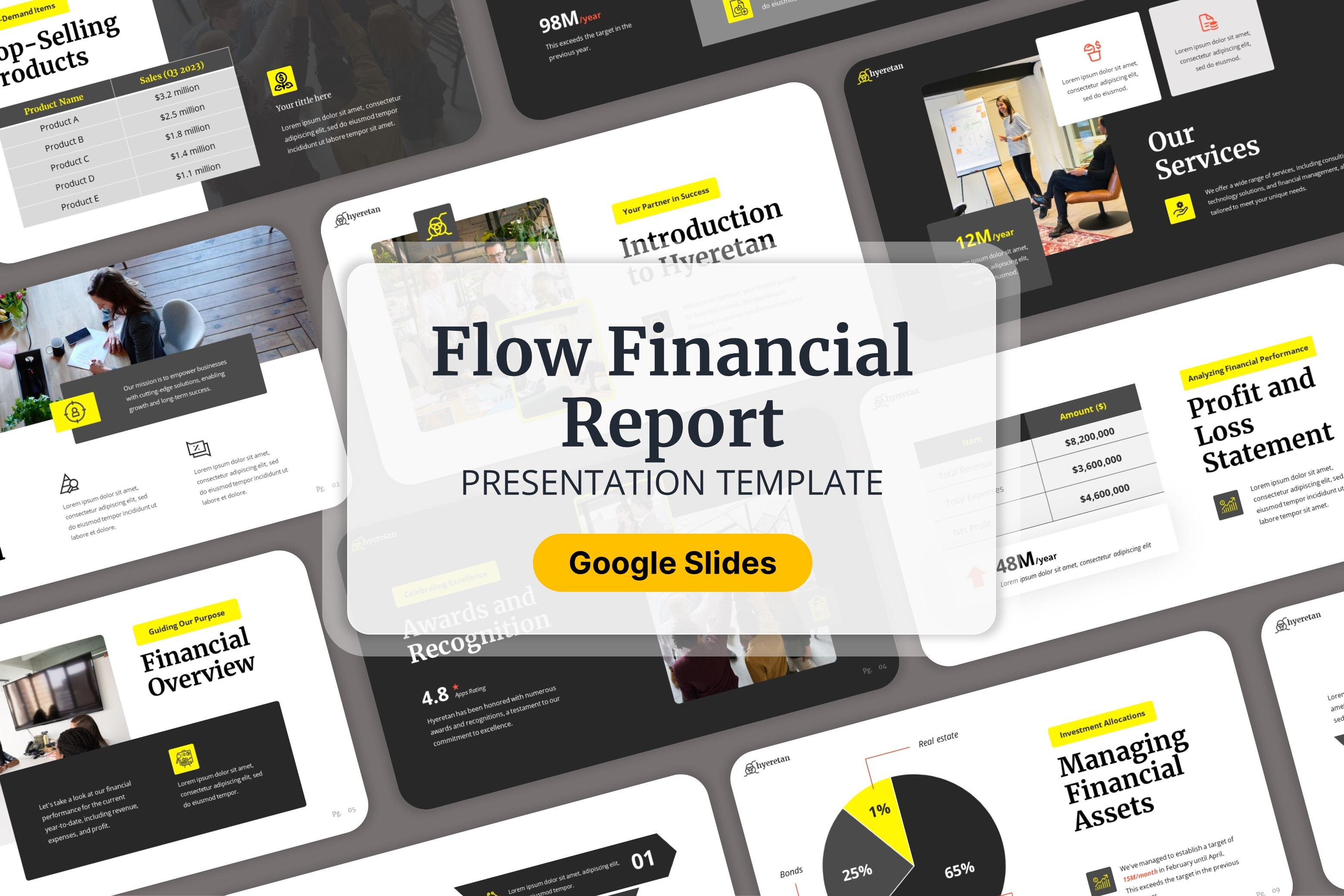 Flow Financial Report Presentation Template