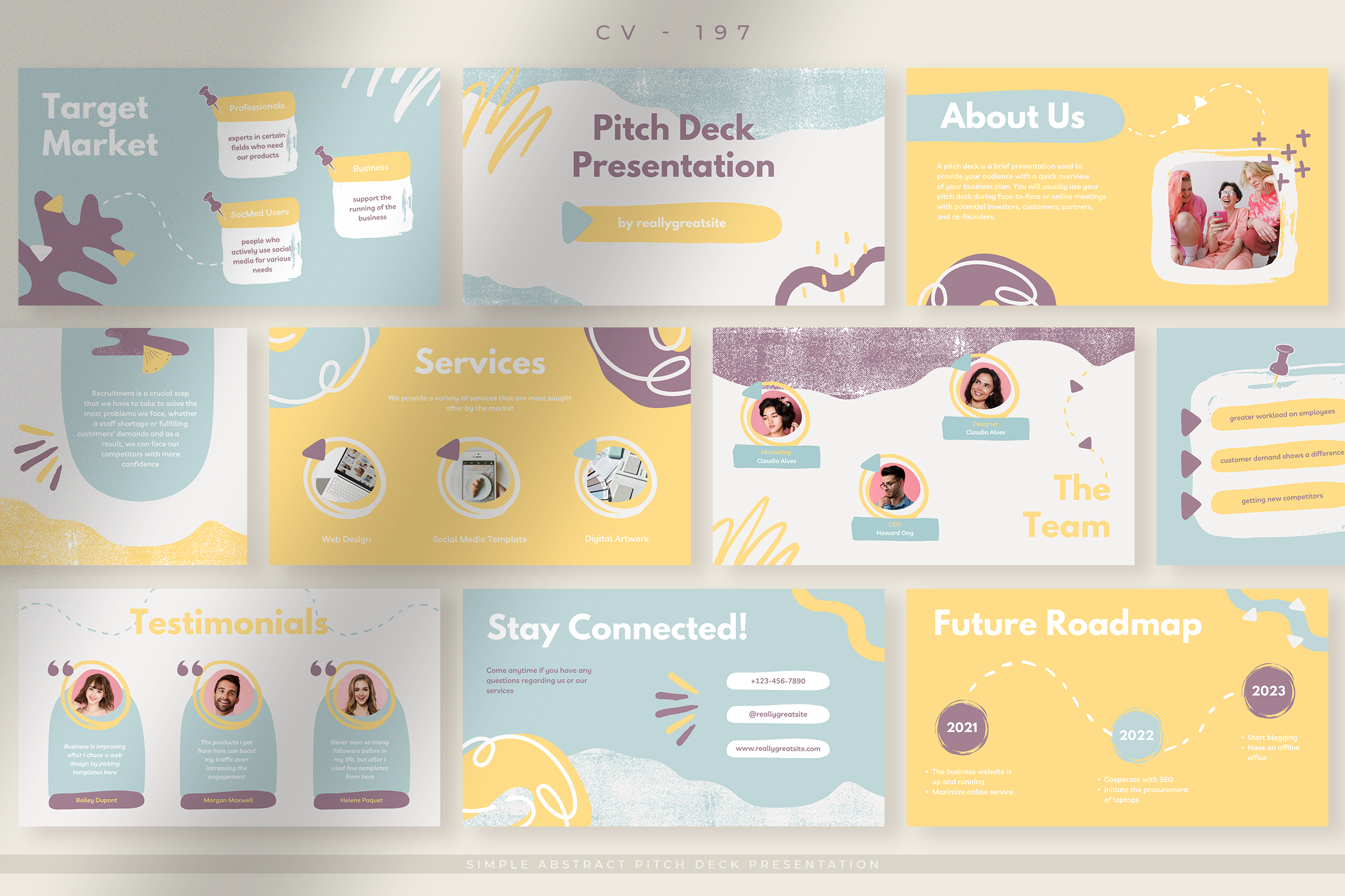 Simple Abstract Pitch Deck Presentation