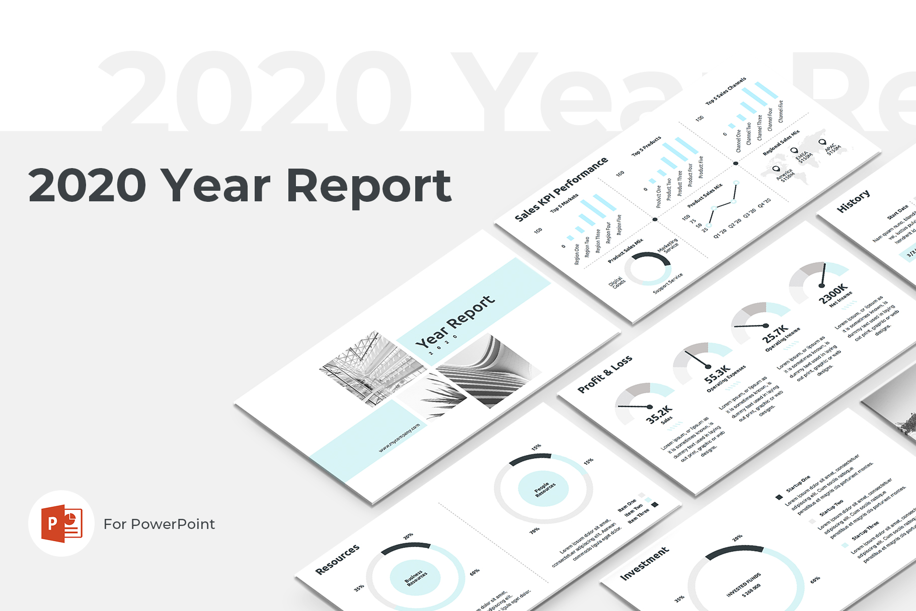2020 Year Report PowerPoint Template