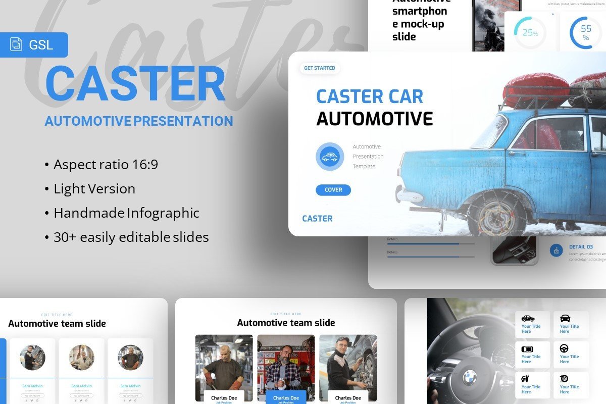 Caster Automotive Google Slides Template