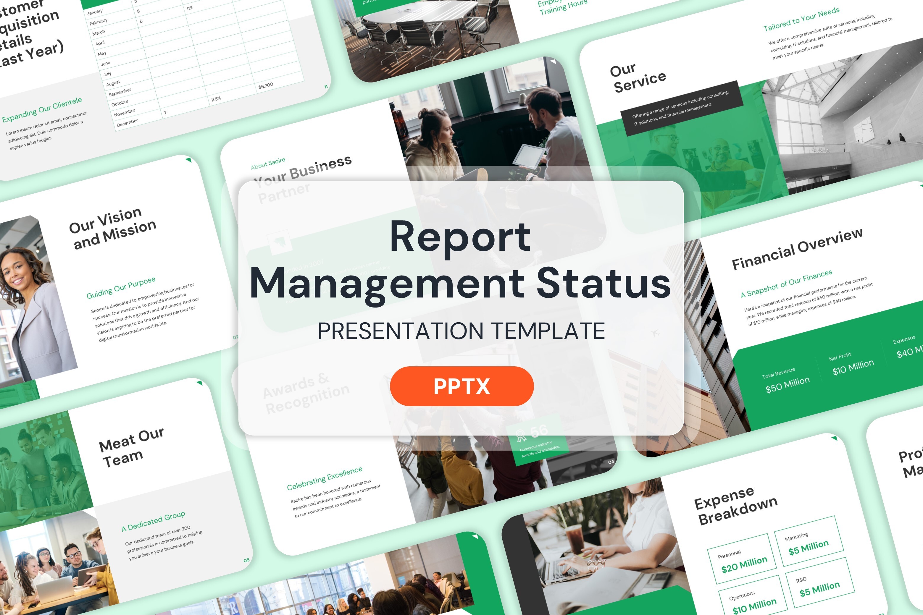 Report Management Status PowerPoint Templates